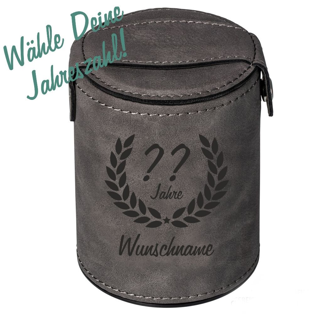 Personalisierter Würfelbecher zum Geburtstag - Dein Wunschjahr von Trendgravur