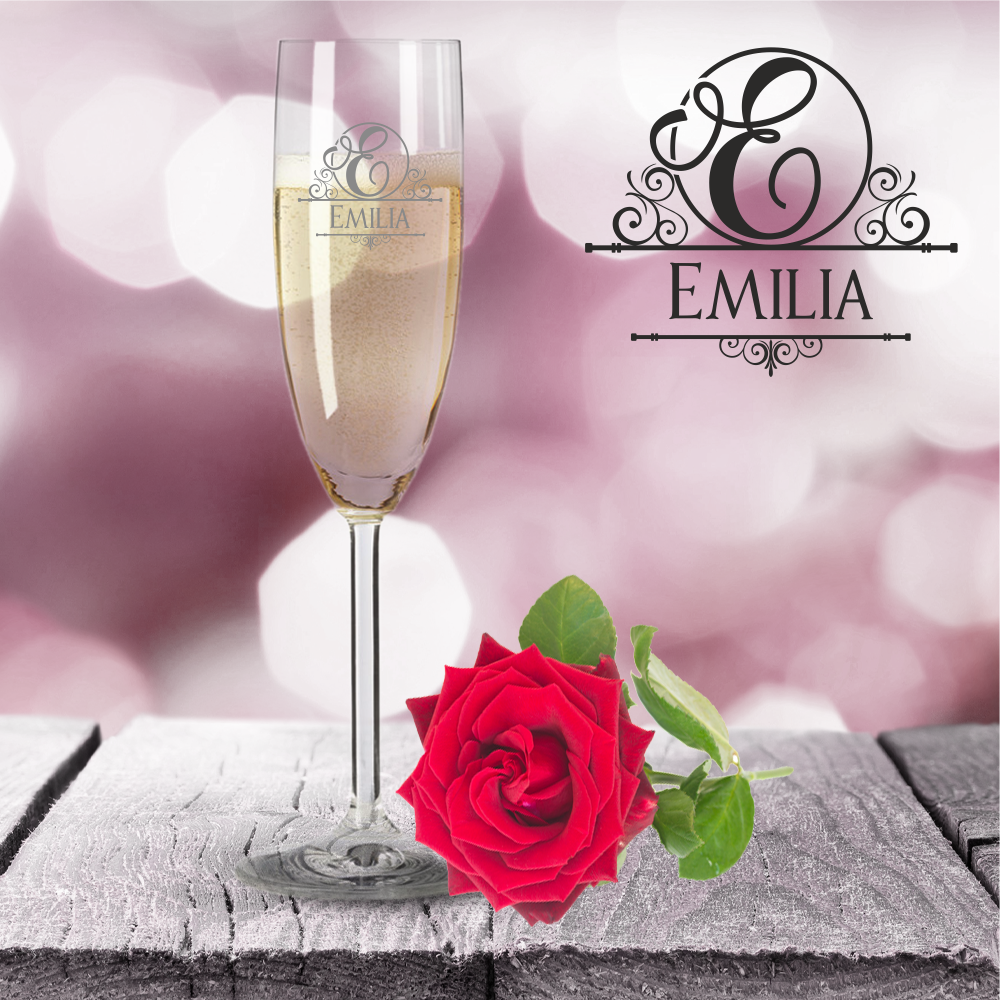 Personalisiertes Sektglas von Leonardo mit Monogramm von Trendgravur