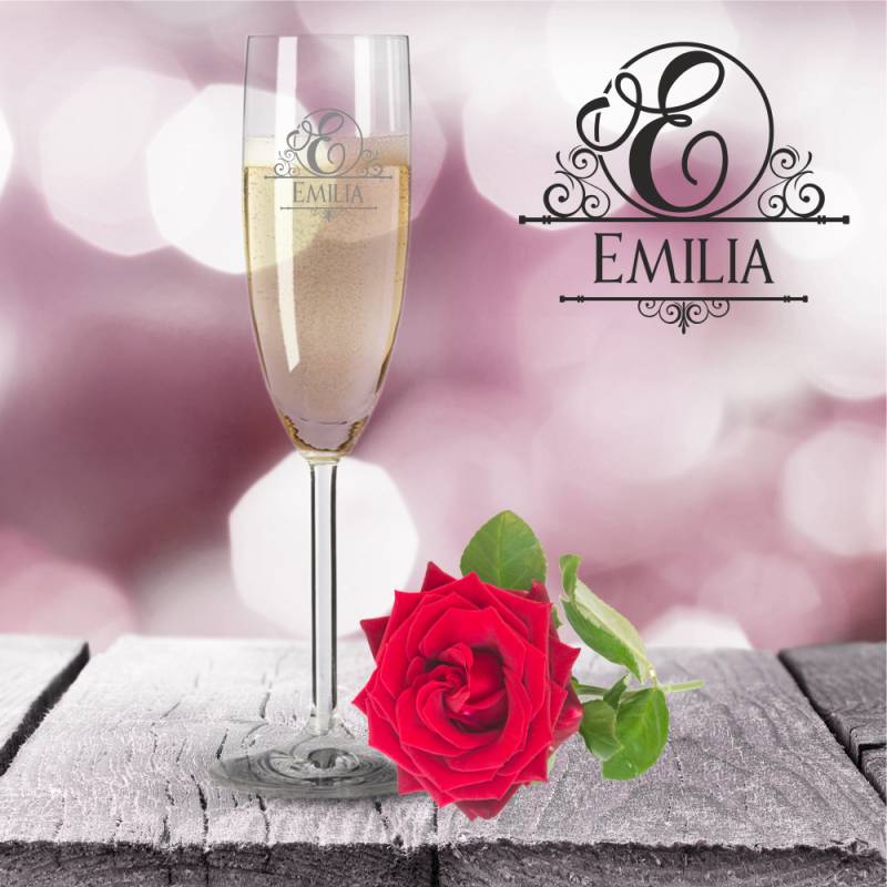 Personalisiertes Sektglas von Leonardo mit Monogramm von Trendgravur