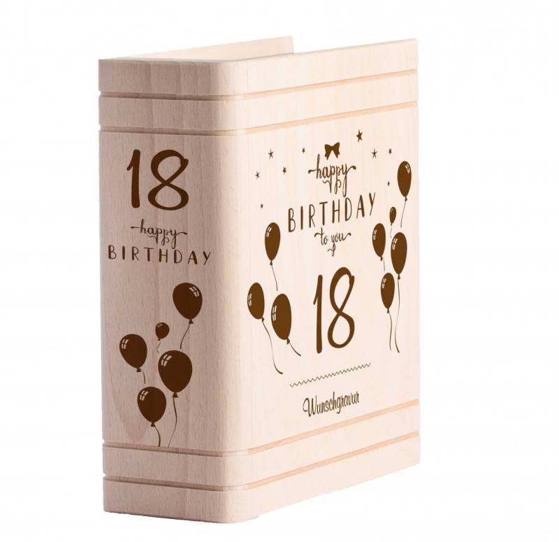 Personalisiertes Sparbuch mit Gravur - 18. Geburtstag von Trendgravur