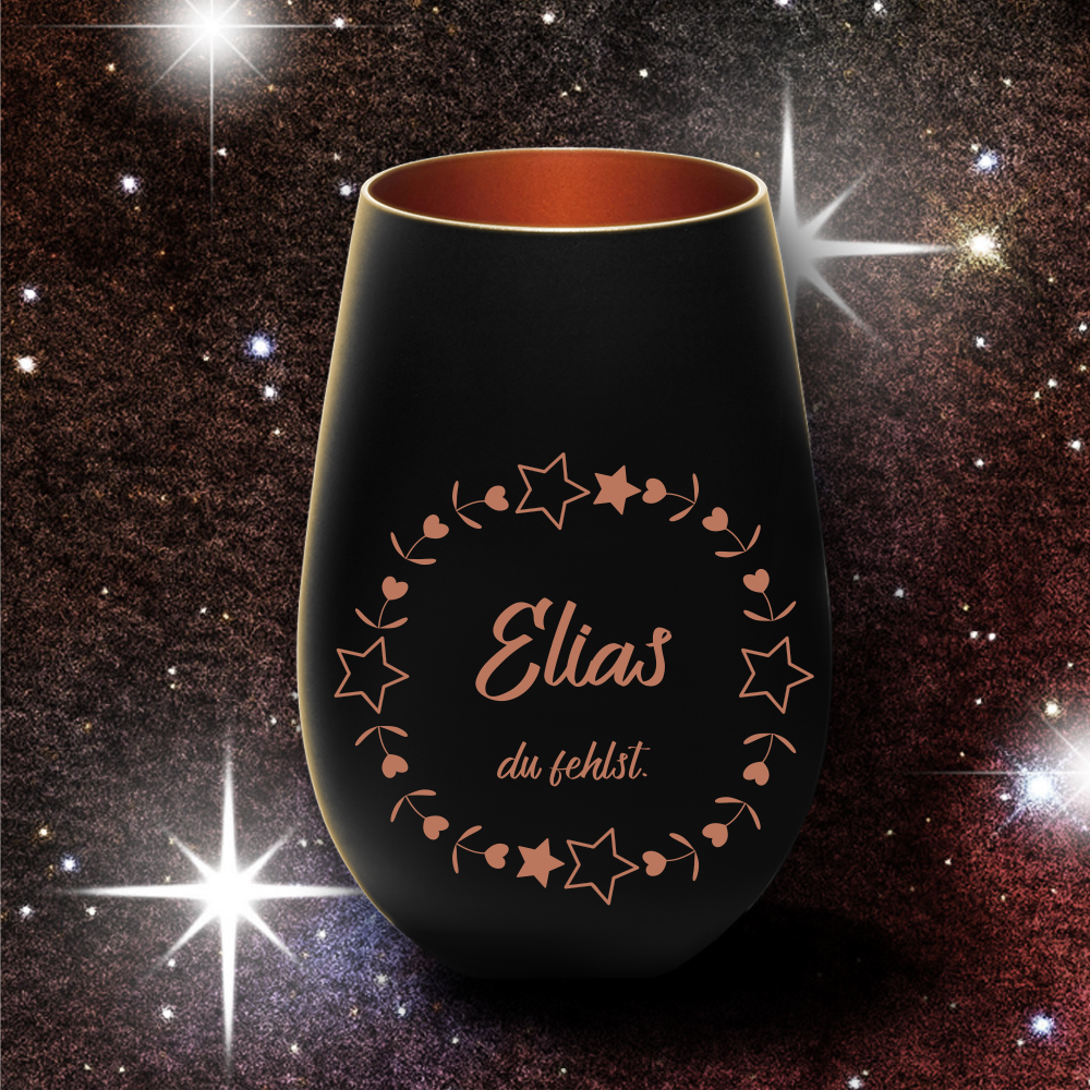 Personalisiertes Windlicht Erinnerungslicht - Du fehlst von Trendgravur