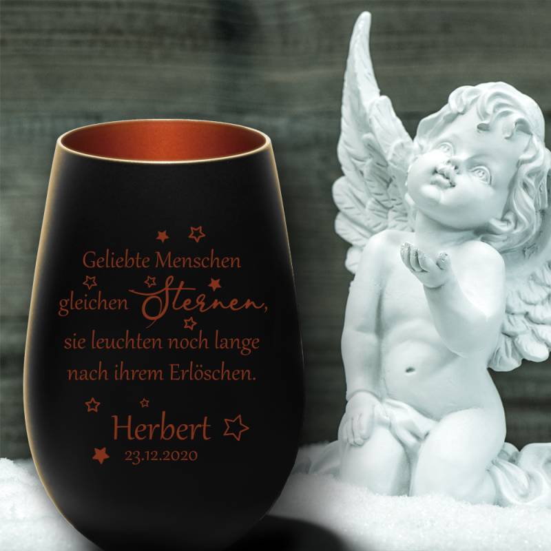 Personalisiertes Windlicht Erinnerungslicht - Geliebte Menschen in... von Trendgravur
