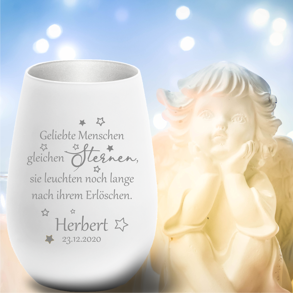 Personalisiertes Windlicht Erinnerungslicht - Geliebte Menschen... von Trendgravur