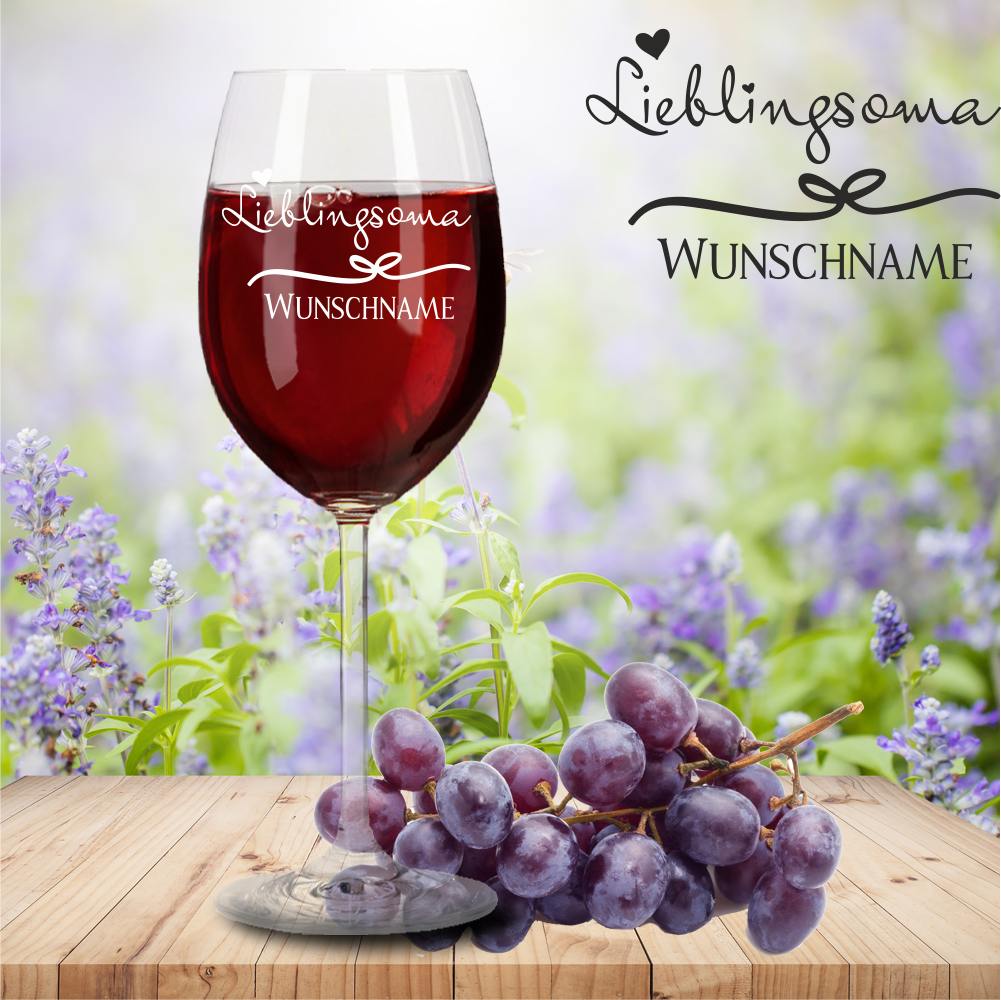Rotweinglas von Leonardo Lieblingsoma mit Namensgravur von Trendgravur