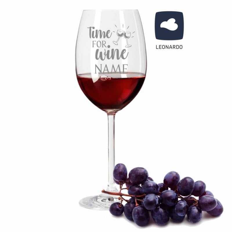 Rotweinglas von Leonardo Time for wine mit Wunschnamen von Trendgravur