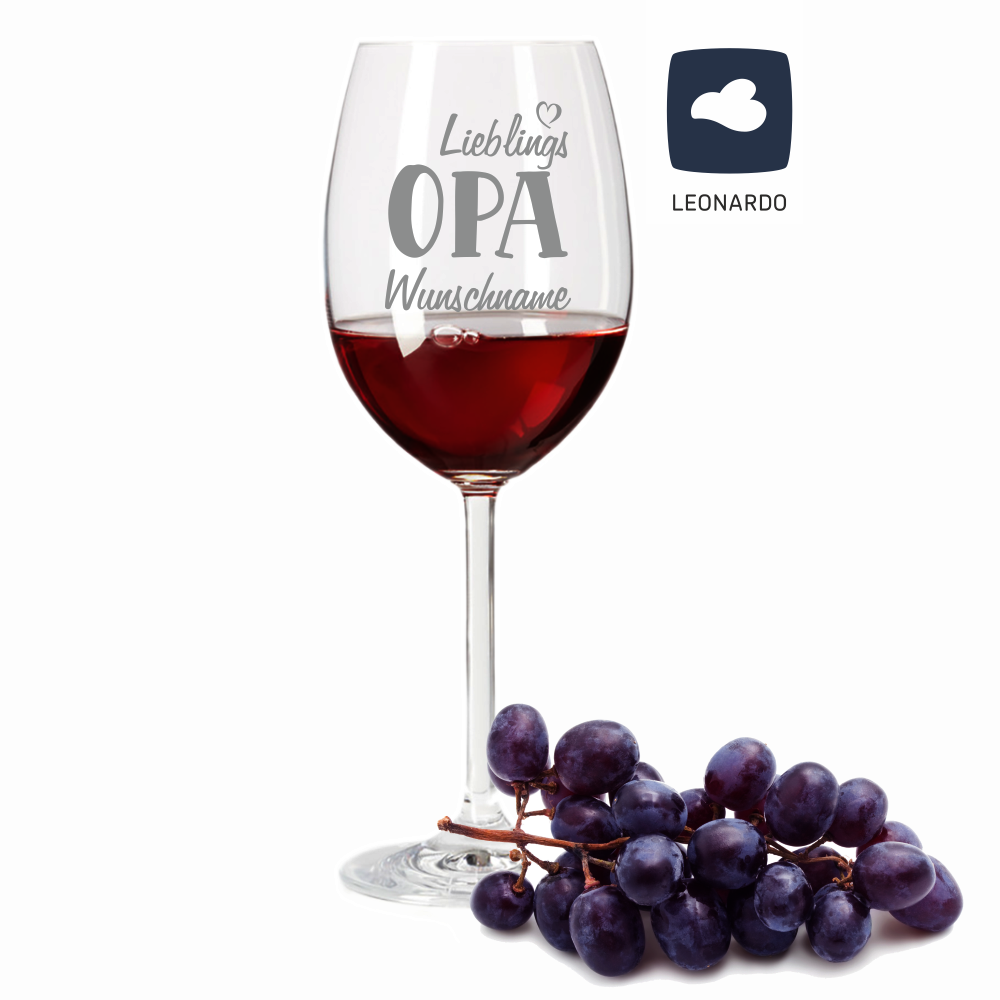 Rotweinglas von Leonardo mit Gravur Lieblings-Opa von Trendgravur