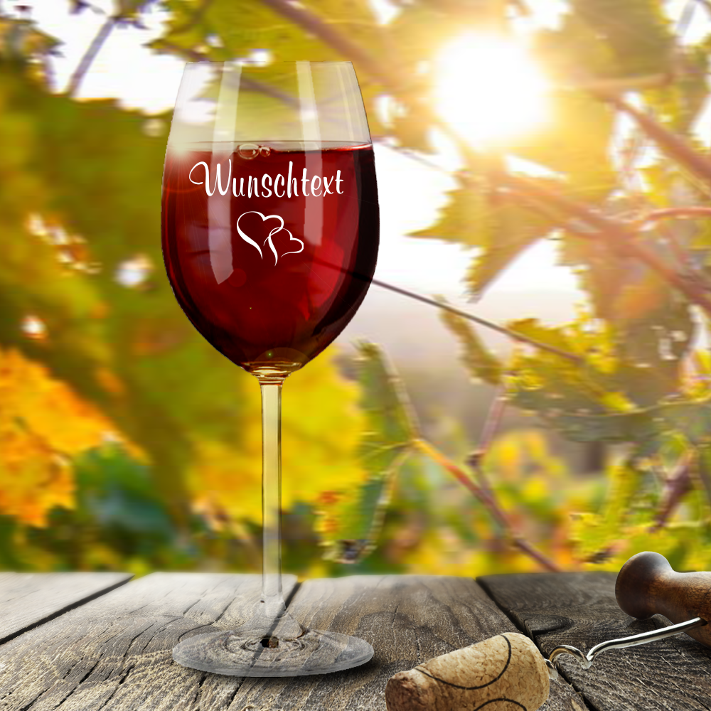 Rotweinglas von Leonardo mit Wunschgravur von Trendgravur