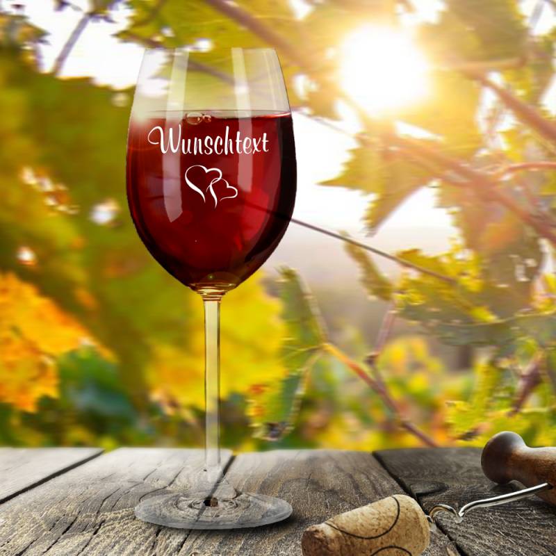 Rotweinglas von Leonardo mit Wunschgravur von Trendgravur