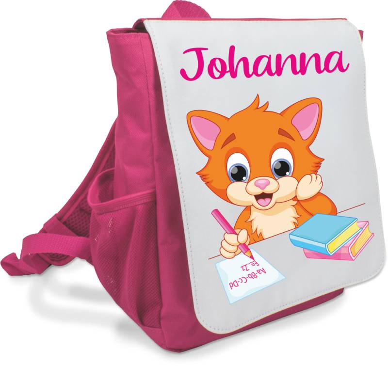 Rucksack mit Wunschnamen Katze Mädchen von Trendgravur