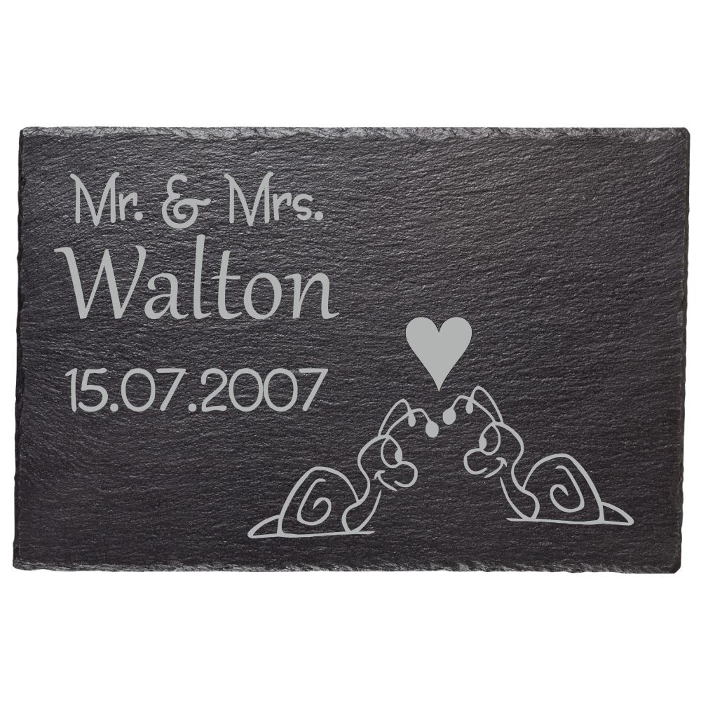 Schiefertafel mit deinen Wunschnamen - in Love von Trendgravur