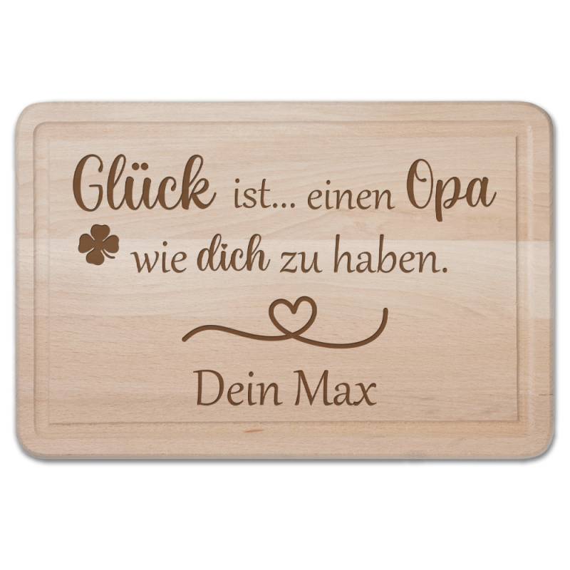 Schneidebrett Glück ist einen Opa.... mit Wunschnamen von Trendgravur