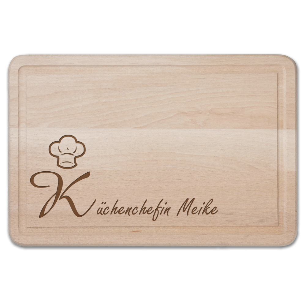 Schneidebrett mit Gravur - Küchenchefin von Trendgravur