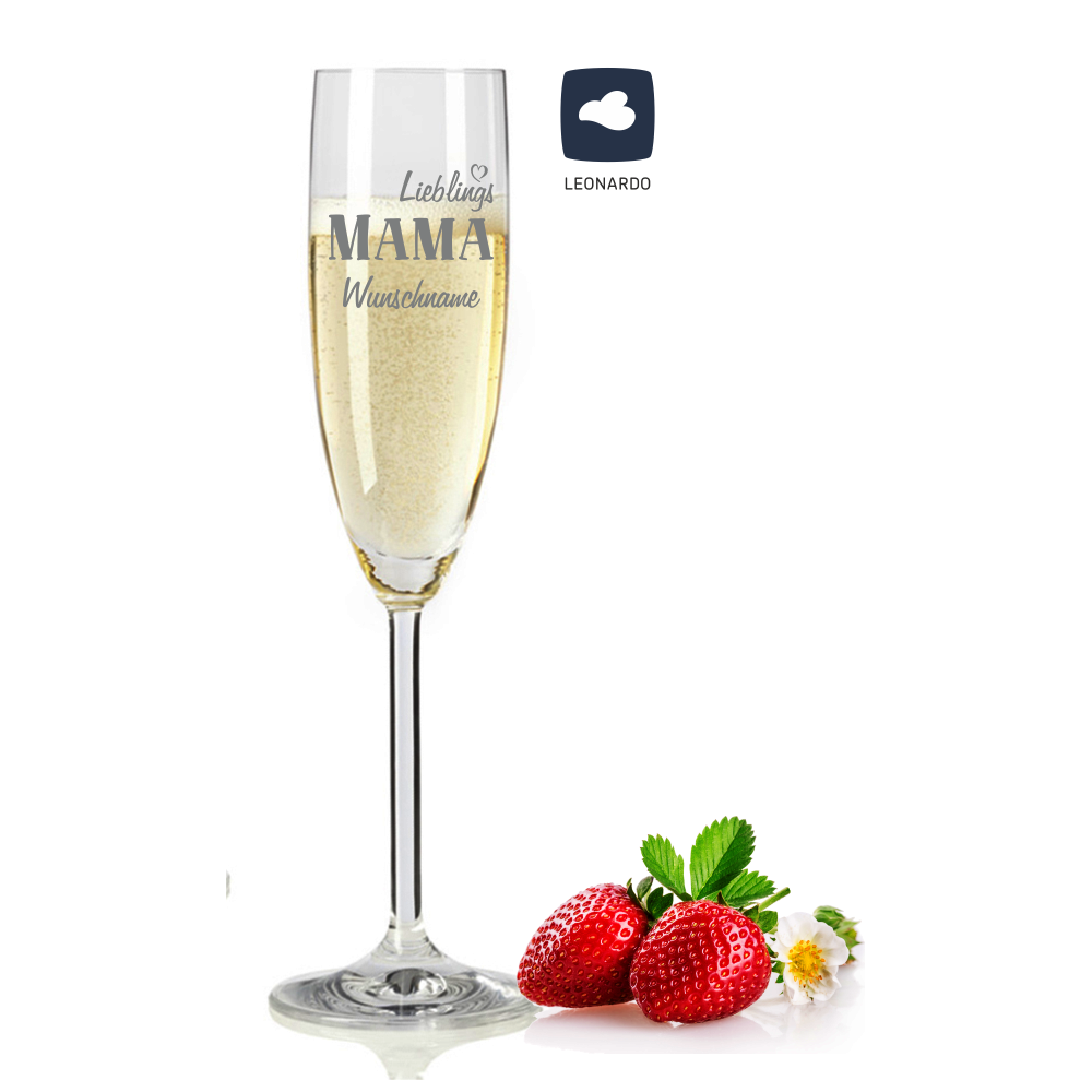 Sektglas Lieblingsmama mit Deinem Wunschnamen von Trendgravur