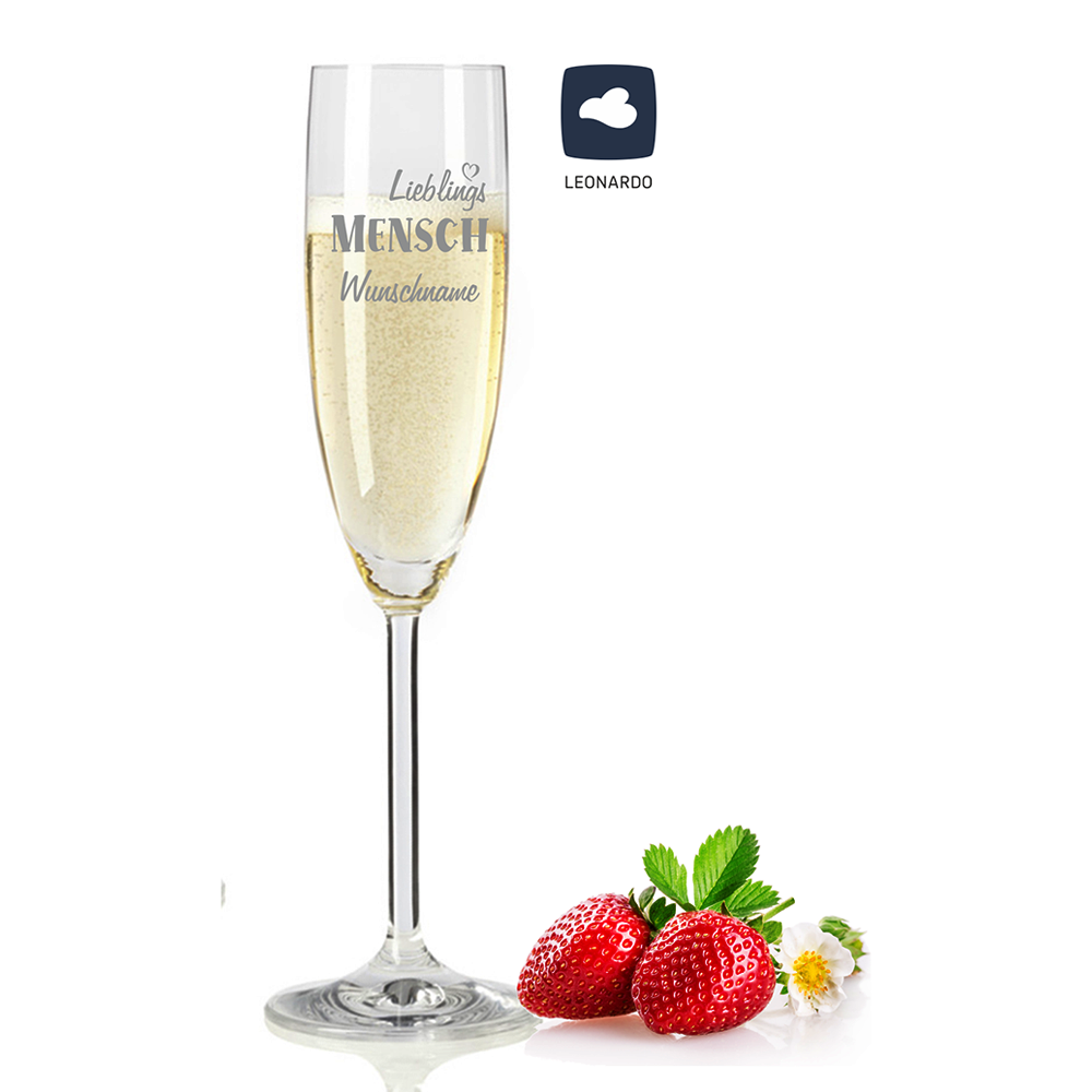 Sektglas Lieblingsmensch mit Deinem Wunschnamen von Trendgravur