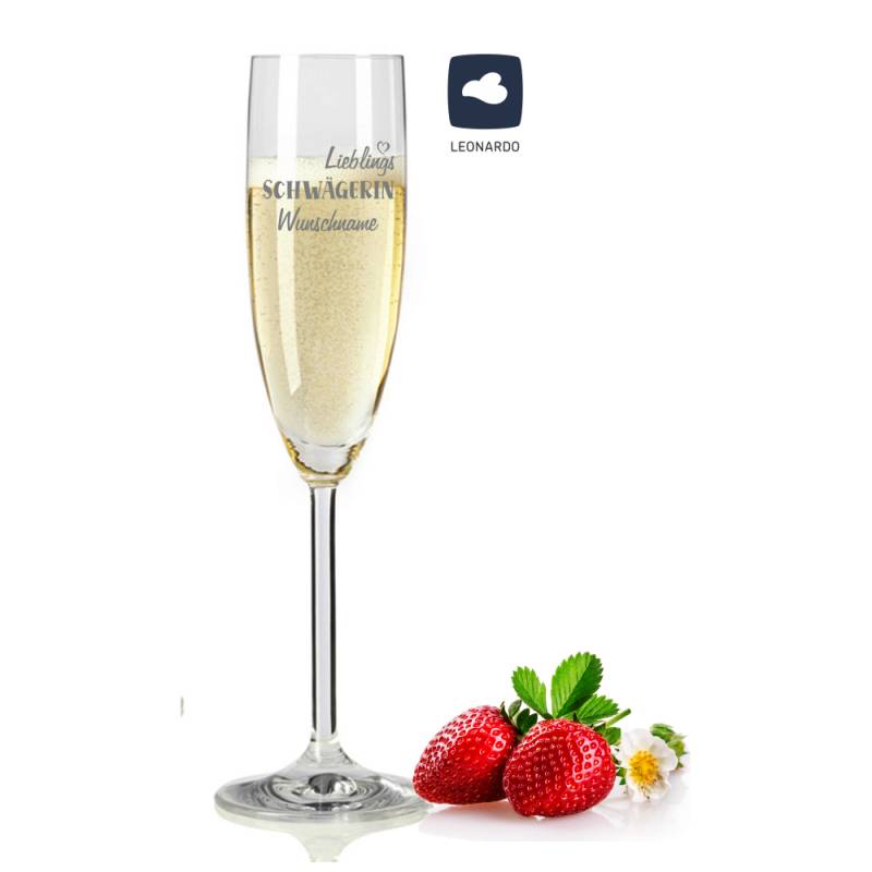 Sektglas Lieblingsschwägerin mit  Wunschnamen von Trendgravur
