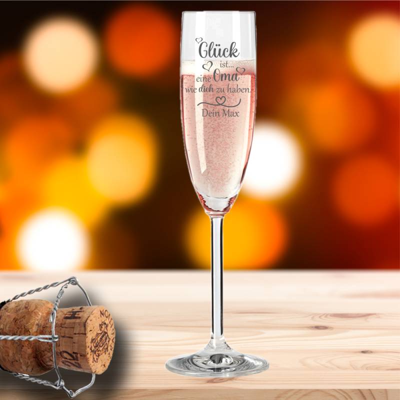 Sektglas von Leonardo Glück ist eine Oma von Trendgravur