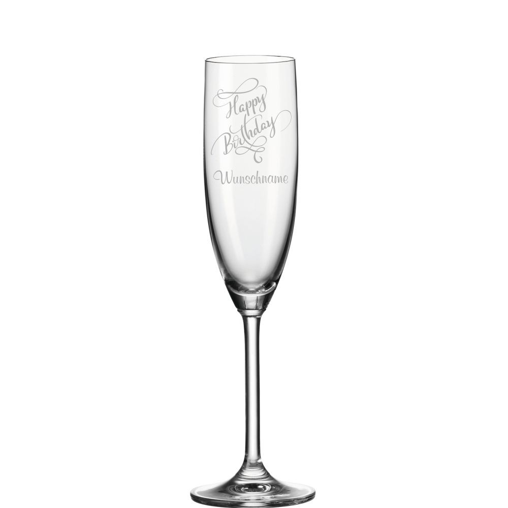 Sektglas von Leonardo-Happy Birthday von Trendgravur