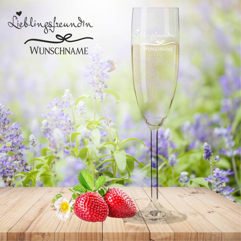 Sektglas von Leonardo Lieblingsfreundin mit Namensgravur von Trendgravur