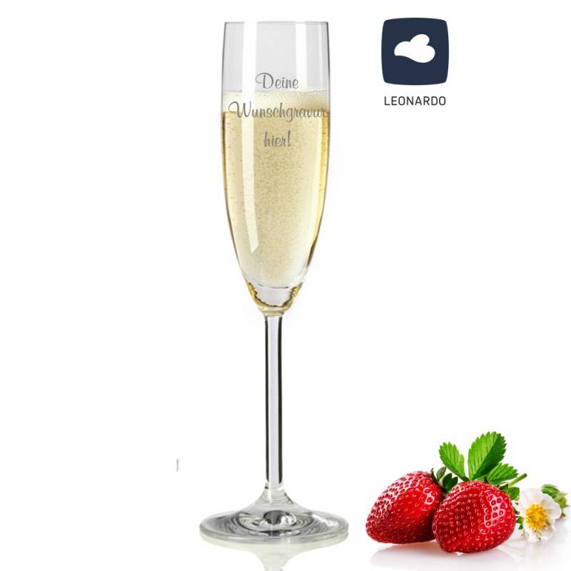 Sektglas von Leonardo-Wunschgravur von Trendgravur