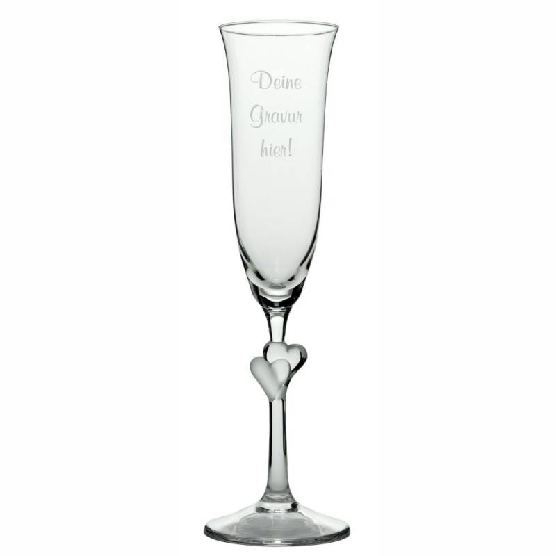 Stölzle Sektglas L'Amour weiss - Wunschtext von Trendgravur