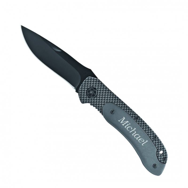 Taschenmesser Carbon Hawk mit Gravur von Trendgravur