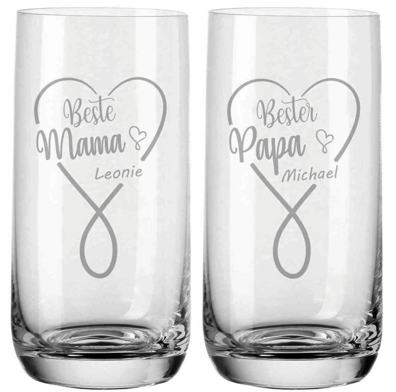Trinkgläser von Leonardo mit deiner Wunschgravur - Infinity Mama... von Trendgravur