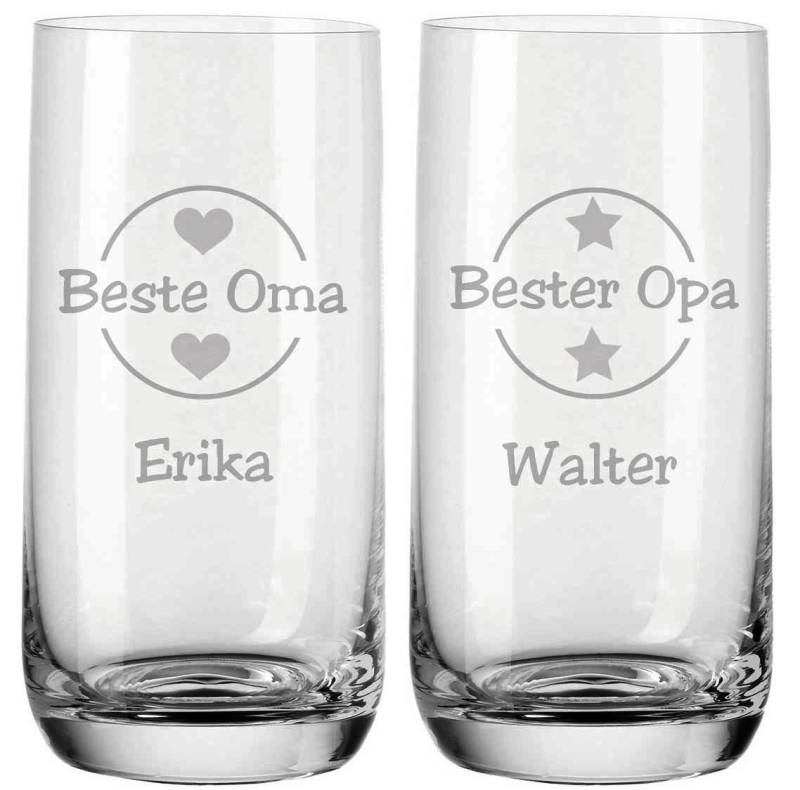 Trinkgläser  von Leonardo mit deiner Wunschgravur - Oma und Opa von Trendgravur