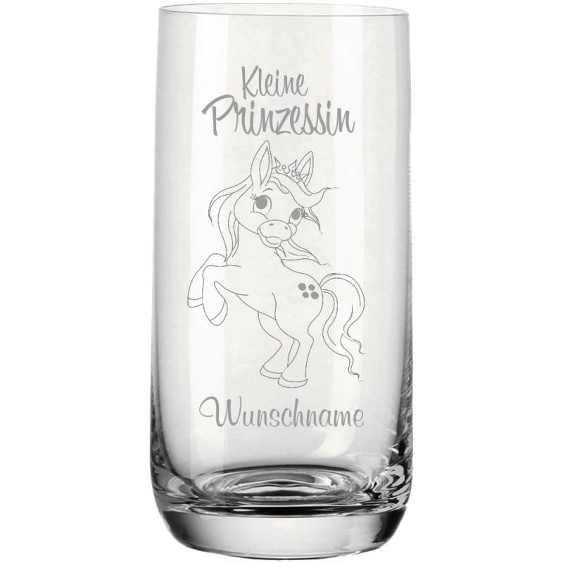 Trinkglas Kleine Prinzessin mit Name- Pony von Trendgravur