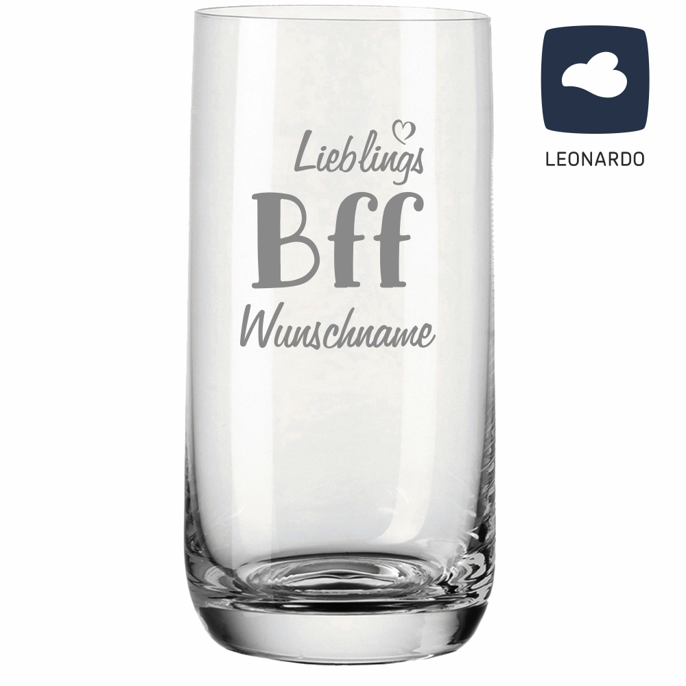 Trinkglas mit Gravur Lieblings-BFF Best Friends Forever von Trendgravur