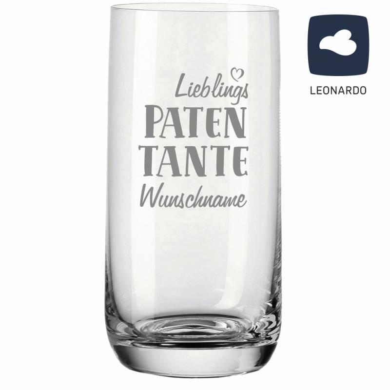Trinkglas mit Gravur Lieblings-Patentante von Trendgravur