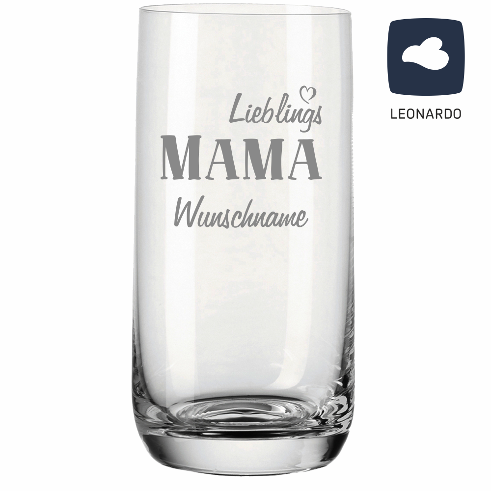Trinkglas von Leonardo mit Gravur Lieblings-Mama von Trendgravur