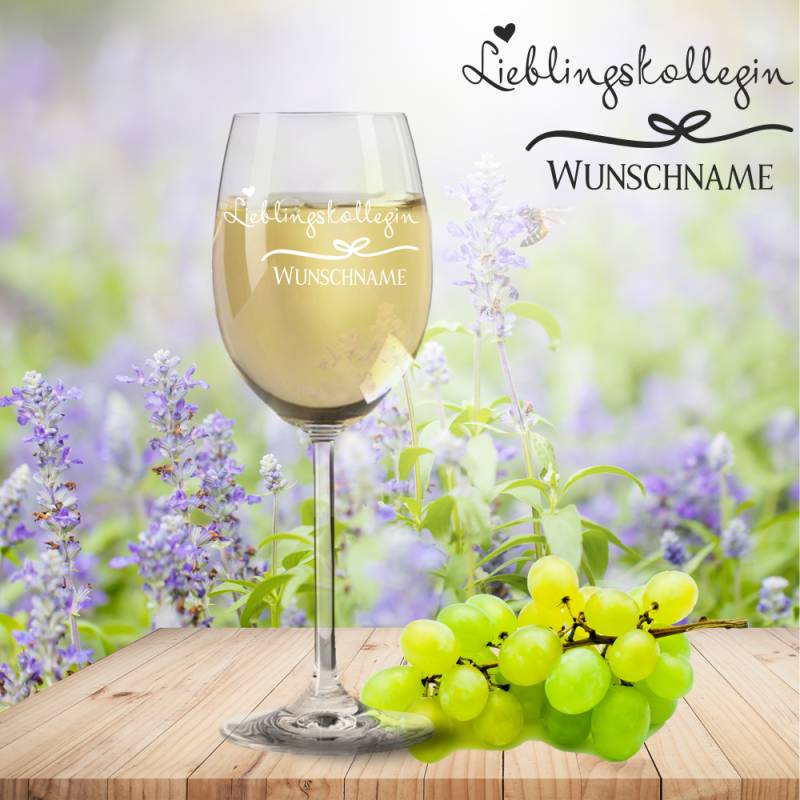 Weißweinglas von Leonardo Lieblingskollegin mit Namensgravur von Trendgravur