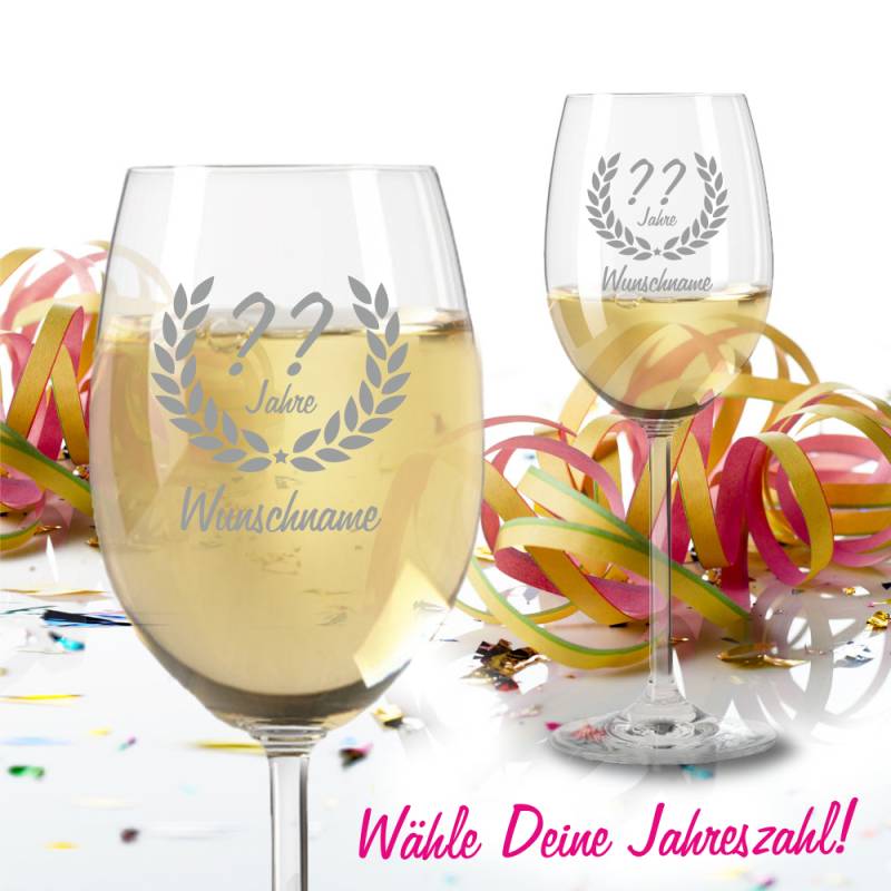 Weißweinglas von Leonardo zum Geburtstag - Wunschjahr von Trendgravur