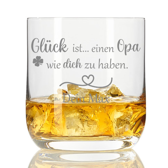 Whiskyglas mit Gravur Glück ist einen Opa wie dich zu haben mit... von Trendgravur
