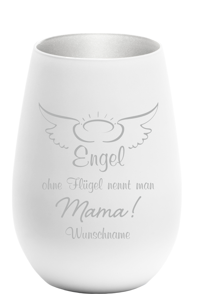 Windlicht Glas Engel ohne Flügel nennt man Mama von Trendgravur