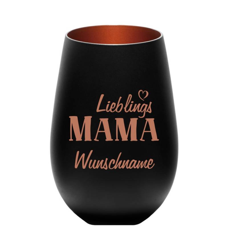 Windlicht Lieblings-Mama mit Wunschnamen schwarz-bronze Windlicht Lieblings-Mama mit Wunschnamen schwarz-bronze von Trendgravur