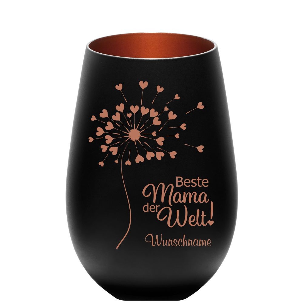 Windlicht schwarz mit Gravur Beste Mama Windlicht schwarz mit Gravur Beste Mama von Trendgravur