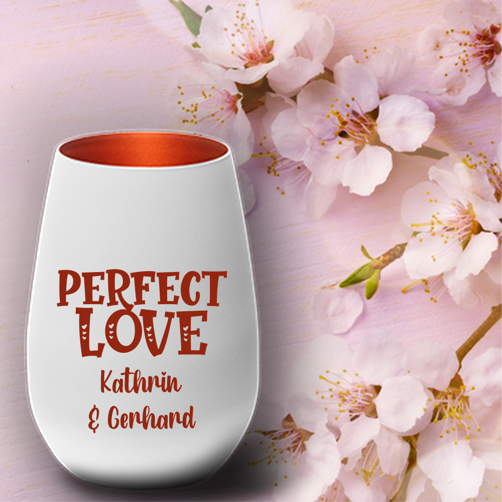 Windlicht zum Valentinstag - Perfect Love - mit Deinen Wunschnamen Windlicht zum Valentinstag - Perfect Love - mit Deinen Wunschnamen von Trendgravur