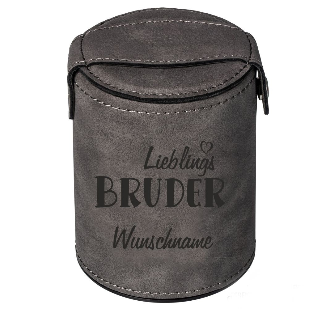 Würfelbecher mit Namen Lieblings-Bruder von Trendgravur