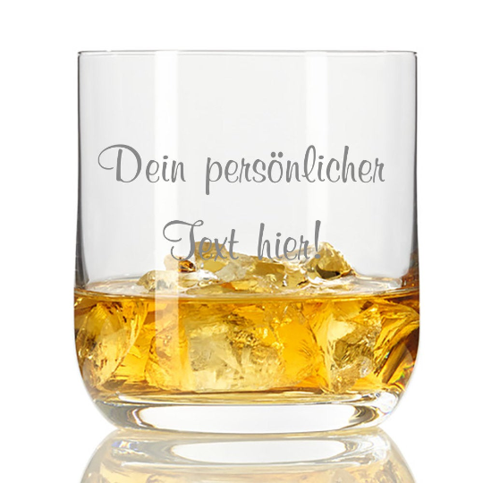 personalisiertes Whisky-Glas mit Deinem Wunschtext von Trendgravur