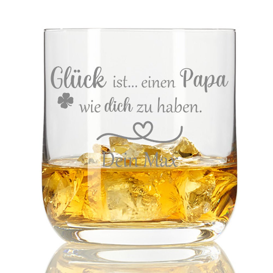 personalisiertes Whiskyglas Glück ist einen Papa wie dich zu haben... von Trendgravur