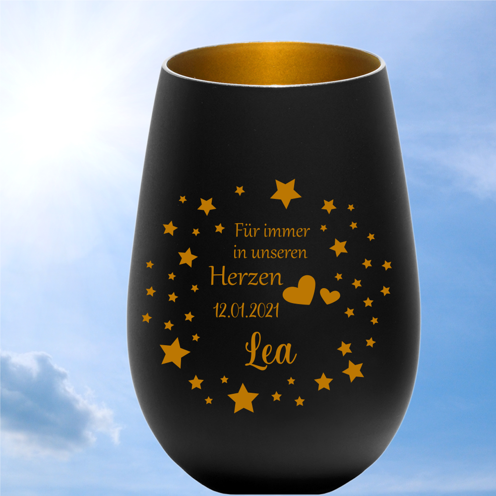 personalisiertes Windlicht Erinnerungslicht  - Für immer in... personalisiertes Windlicht Erinnerungslicht  - Für immer in... von Trendgravur