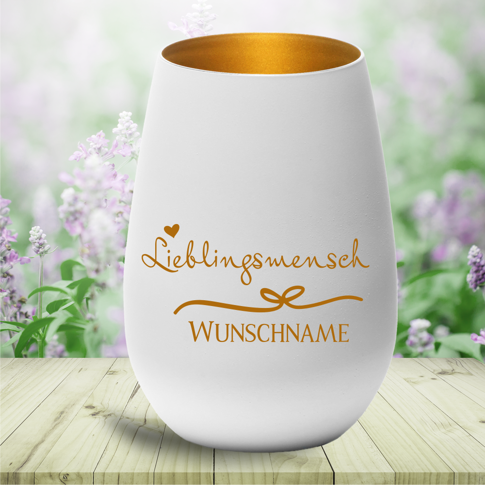 personalisiertes Windlicht Lieblingsmensch mit Wunschnamen personalisiertes Windlicht Lieblingsmensch mit Wunschnamen von Trendgravur