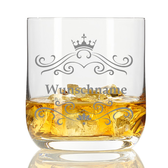 personalisiertes elegantes Whisky-Glas mit Wunschnamen von Trendgravur