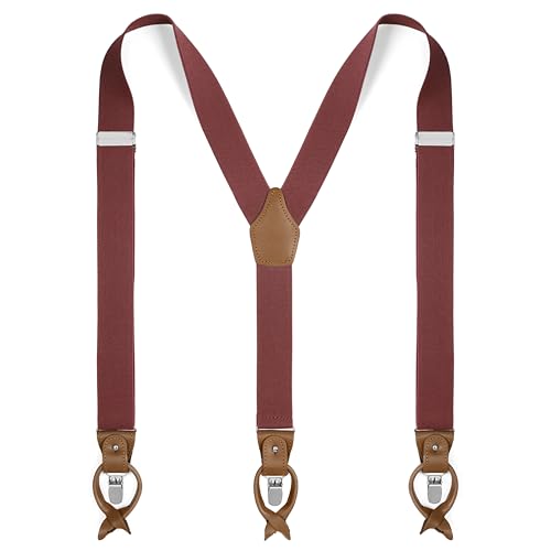 Trendhim Hosenträger Herren – Hosenträger Braun – Einstellbare Y-Suspender mit Leder & Clips für perfekte Passform von Trendhim