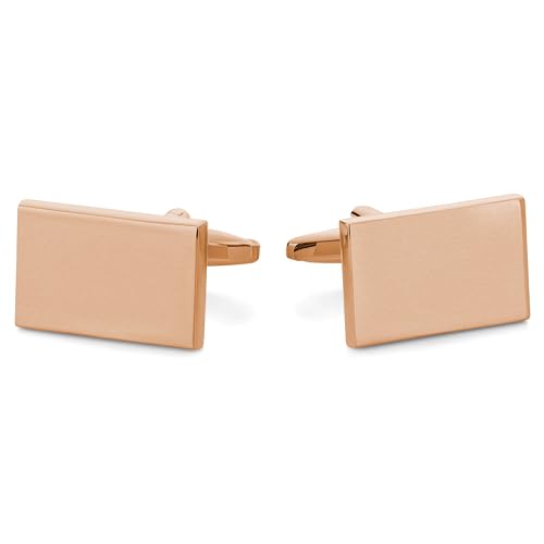 Trendhim Manschettenknöpfe Herren – Rechteckige Cufflinks in Silver-Tone (B:12mm x L: 20mm) aus polierter Kupferlegierung mit Torpedo-Verschluss – Stilvolles Accessoire für Anzug & Business von Trendhim