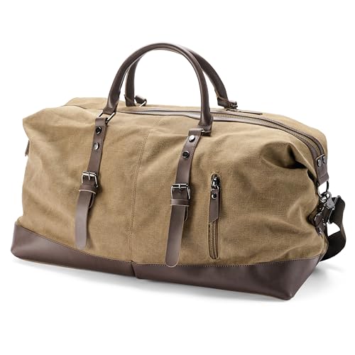 Trendhim Reisetasche Herren | 40L Duffel Bag aus Canvas & braunem Leder | Dänisches Design | Weekender Sporttasche für Reisen, Freizeit & Fitness Trendhim Reisetasche Herren | 40L Duffel Bag aus Canvas & braunem Leder | Dänisches Design | Weekender Sporttasche für Reisen, Freizeit & Fitness von Trendhim
