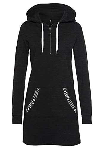 TrendiMax Damen Hoodie Kleid Herbst Langarm Sweatshirts Kapuzenpullover Streetwear Jumper Pullover Mini Kleider, Dunkelgrau, XL von TrendiMax