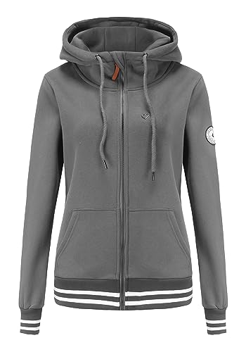 TrendiMax Damen Sweatjacke Kapuzenpullover Zip Hoodie Kapuzenjacke Winter Sweatshirt Jacke, Grau, M von TrendiMax