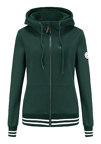 TrendiMax Damen Sweatjacke Kapuzenpullover Zip Hoodie Kapuzenjacke Winter Sweatshirt Jacke, Grün, M von TrendiMax